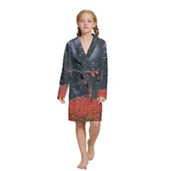 Astrology Surreal Surrealism Trippy Visual Art Kids  Long Sleeve Velvet Lounge Robe by Bedest