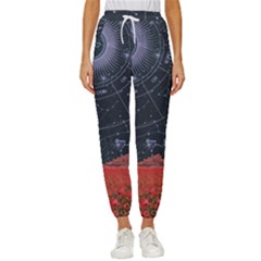 Astrology Surreal Surrealism Trippy Visual Art Women s Cropped Drawstring Pants by Bedest