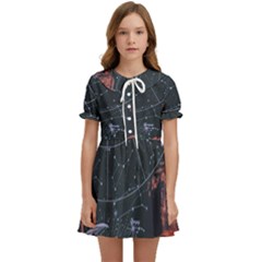 Astrology Surreal Surrealism Trippy Visual Art Kids  Sweet Collar Dress by Bedest