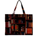 Assorted Title Of Books Piled In The Shelves Assorted Book Lot Inside The Wooden Shelf Zipper Mini Tote Bag View2