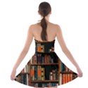 Assorted Title Of Books Piled In The Shelves Assorted Book Lot Inside The Wooden Shelf Strapless Bra Top Dress View2