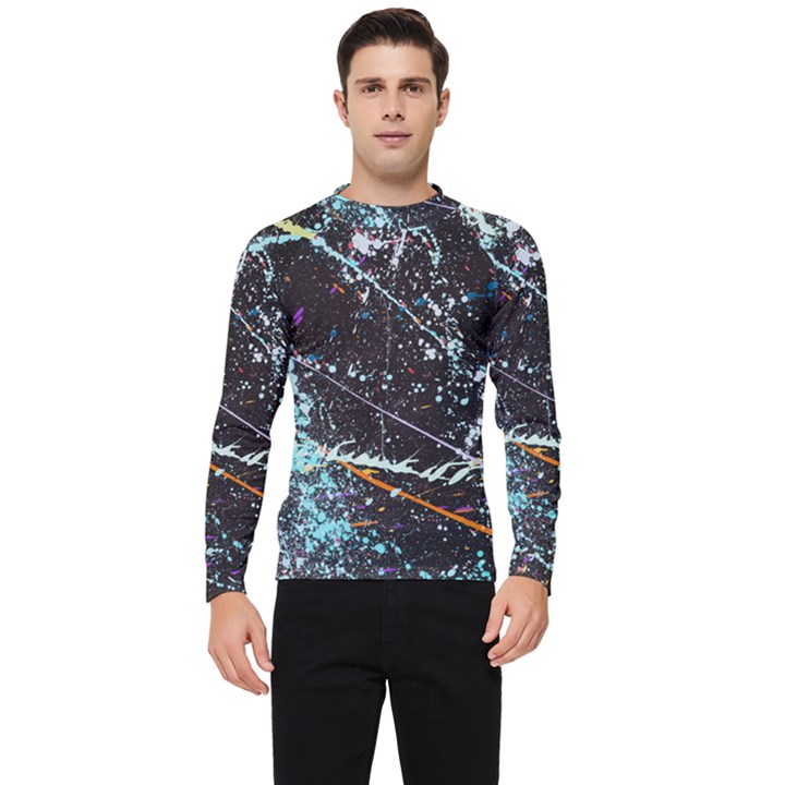 Abstract Colorful Texture Men s Long Sleeve Rash Guard