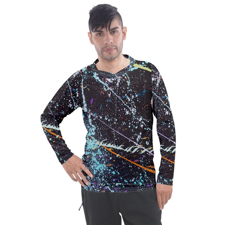 Abstract Colorful Texture Men s Pique Long Sleeve T-Shirt