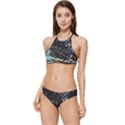 Abstract Colorful Texture Banded Triangle Bikini Set View1