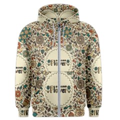 Seamless Pattern With Flower Birds Men s Zipper Hoodie