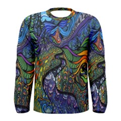 Psychedelic Digital Art Artwork Landscape Colorful Men s Long Sleeve T-shirt