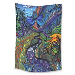 Psychedelic Digital Art Artwork Landscape Colorful Large Tapestry