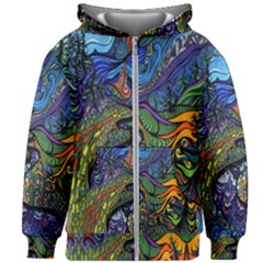 Psychedelic Digital Art Artwork Landscape Colorful Kids  Zipper Hoodie Without Drawstring