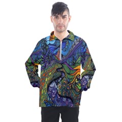 Psychedelic Digital Art Artwork Landscape Colorful Men s Half Zip Pullover