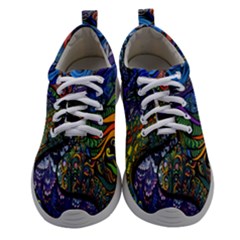 Psychedelic Digital Art Artwork Landscape Colorful Women Athletic Shoes by Bedest