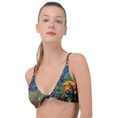 Psychedelic Digital Art Artwork Landscape Colorful Knot Up Bikini Top by Bedest