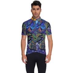 Psychedelic Digital Art Artwork Landscape Colorful Men s Short Sleeve Cycling Jersey by Bedest