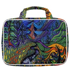 Psychedelic Digital Art Artwork Landscape Colorful Travel Toiletry Bag With Hanging Hook