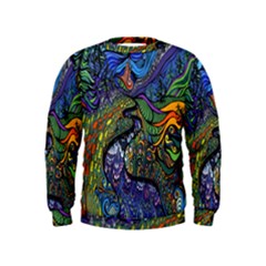 Psychedelic Digital Art Artwork Landscape Colorful Kids  Sweatshirt