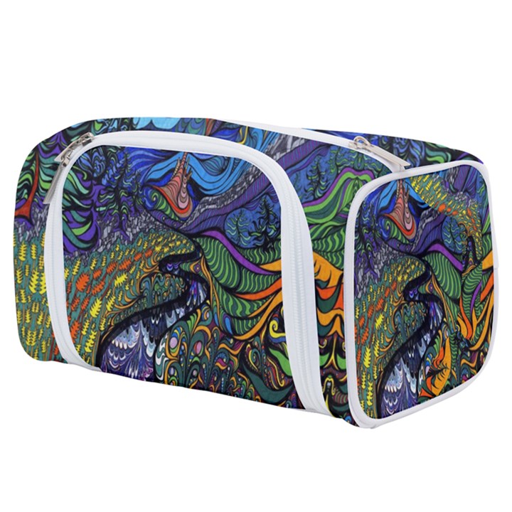 Psychedelic Digital Art Artwork Landscape Colorful Toiletries Pouch