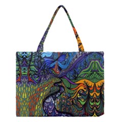 Psychedelic Digital Art Artwork Landscape Colorful Medium Tote Bag by Bedest