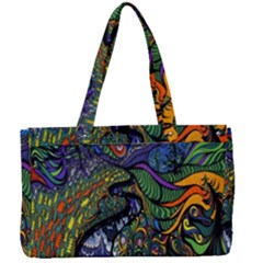 Psychedelic Digital Art Artwork Landscape Colorful Canvas Work Bag by Bedest