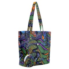 Psychedelic Digital Art Artwork Landscape Colorful Everyday Shoulder Bag With Pouch Bag by Bedest