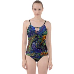 Psychedelic Digital Art Artwork Landscape Colorful Cut Out Top Tankini Set by Bedest