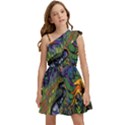 Psychedelic Digital Art Artwork Landscape Colorful Kids  One Shoulder Party Dress View1