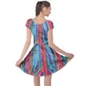 Artistic Psychedelic Hippie Peace Sign Trippy Cap Sleeve Dress View2