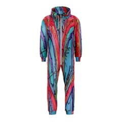 Artistic Psychedelic Hippie Peace Sign Trippy Hooded Jumpsuit (kids)