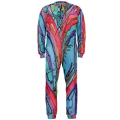 Artistic Psychedelic Hippie Peace Sign Trippy Onepiece Jumpsuit (men)