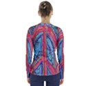 Artistic Psychedelic Hippie Peace Sign Trippy V-Neck Long Sleeve Top View2