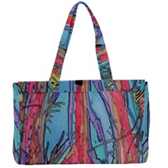 Artistic Psychedelic Hippie Peace Sign Trippy Canvas Work Bag by Bedest