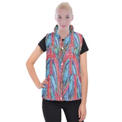 Artistic Psychedelic Hippie Peace Sign Trippy Women s Button Up Vest by Bedest