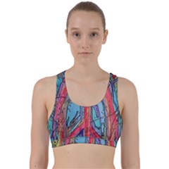 Artistic Psychedelic Hippie Peace Sign Trippy Back Weave Sports Bra by Bedest