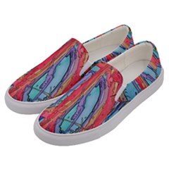 Artistic Psychedelic Hippie Peace Sign Trippy Men s Canvas Slip Ons by Bedest