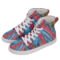 Artistic Psychedelic Hippie Peace Sign Trippy Women s Hi-top Skate Sneakers by Bedest