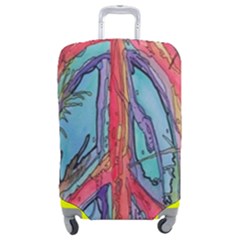 Artistic Psychedelic Hippie Peace Sign Trippy Luggage Cover (medium) by Bedest