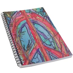 Artistic Psychedelic Hippie Peace Sign Trippy 5 5  X 8 5  Notebook by Bedest