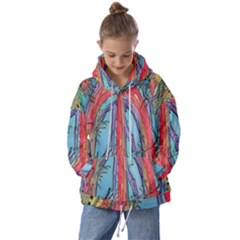 Artistic Psychedelic Hippie Peace Sign Trippy Kids  Oversized Hoodie