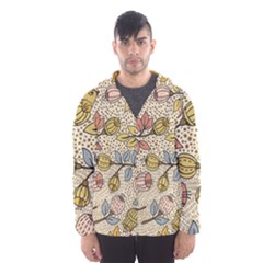 Seamless Pattern With Flower Bird Men s Hooded Windbreaker