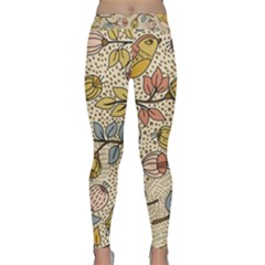 Seamless Pattern With Flower Bird Classic Yoga Leggings by Bedest