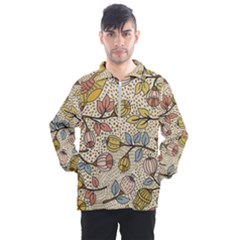 Seamless Pattern With Flower Bird Men s Half Zip Pullover