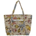 Seamless Pattern With Flower Bird Zip Up Canvas Bag View3