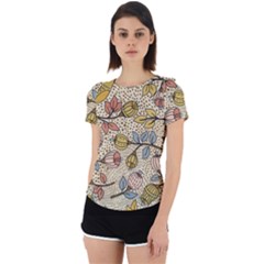 Seamless Pattern With Flower Bird Back Cut Out Sport T-shirt by Bedest