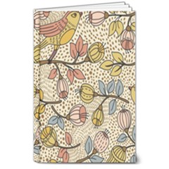 Seamless Pattern With Flower Bird 8  X 10  Hardcover Notebook