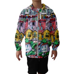 Menton Old Town France Kids  Hooded Windbreaker