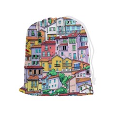 Menton Old Town France Drawstring Pouch (xl) by Bedest