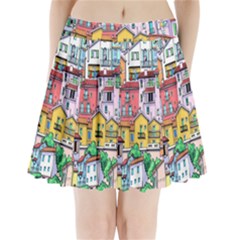 Menton Old Town France Pleated Mini Skirt by Bedest