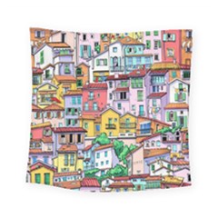 Menton Old Town France Square Tapestry (small)