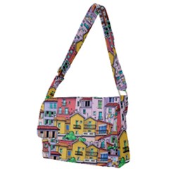 Menton Old Town France Full Print Messenger Bag (s) by Bedest