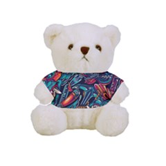 Vintage Tattoos Colorful Seamless Pattern Full Print Tee For Cuddly Teddy Bear