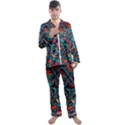 Vintage Tattoos Colorful Seamless Pattern Men s Long Sleeve Satin Pajamas Set View1