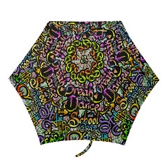 Graffiti Word Seamless Pattern Mini Folding Umbrellas by Bedest